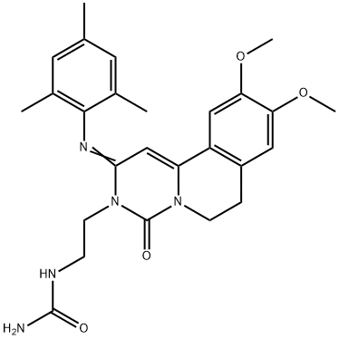 Urea, N-[2-[6,7-dihydro-9,10-dimethoxy-4-oxo-2-[(2,4,6-trimethylphenyl)imino]-2H-pyrimido[6,1-a]isoquinolin-3(4H)-yl]ethyl]- Structure