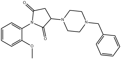 3-(4-benzylpiperazin-1-yl)-1-(2-methoxyphenyl)pyrrolidine-2,5-dione 구조식 이미지