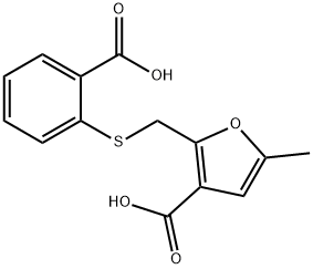 2-{[(2-carboxyphenyl)sulfanyl]methyl}-5-methylfuran-3-carboxylic acid 구조식 이미지