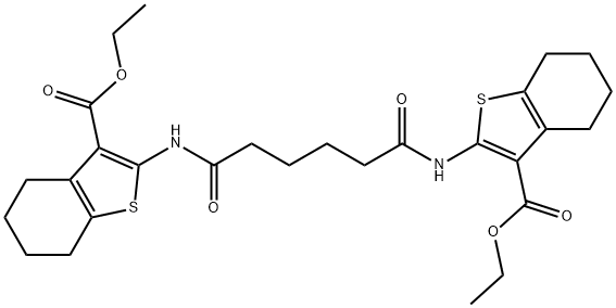 diethyl 2,2'-[(1,6-dioxo-1,6-hexanediyl)di(imino)]bis(4,5,6,7-tetrahydro-1-benzothiophene-3-carboxylate) 구조식 이미지
