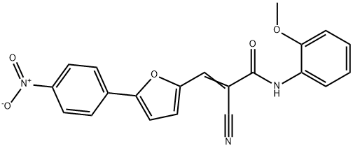 2-cyano-3-(5-{4-nitrophenyl}-2-furyl)-N-(2-methoxyphenyl)acrylamide Structure