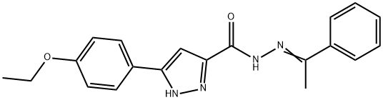 3-(4-ethoxyphenyl)-N'-[(1E)-1-phenylethylidene]-1H-pyrazole-5-carbohydrazide 구조식 이미지
