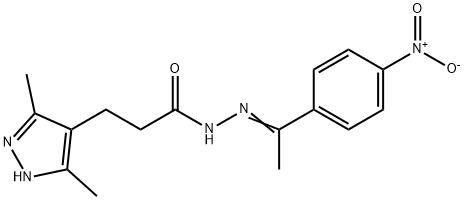 3-(3,5-dimethyl-1H-pyrazol-4-yl)-N'-[(1E)-1-(4-nitrophenyl)ethylidene]propanehydrazide Structure