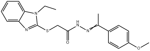 2-[(1-ethyl-1H-benzimidazol-2-yl)sulfanyl]-N'-[(1E)-1-(4-methoxyphenyl)ethylidene]acetohydrazide Structure