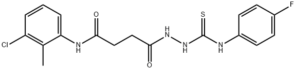 N-(3-chloro-2-methylphenyl)-4-(2-{[(4-fluorophenyl)amino]carbonothioyl}hydrazino)-4-oxobutanamide Structure