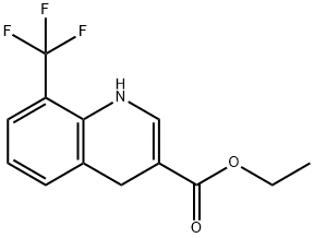 에틸8-(트리플루오로메틸)-1,4-디히드로퀴놀린-3-카르복실레이트 구조식 이미지
