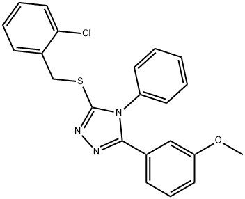 3-[(2-chlorobenzyl)sulfanyl]-5-(3-methoxyphenyl)-4-phenyl-4H-1,2,4-triazole 구조식 이미지