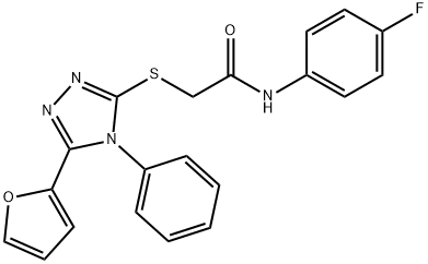 N-(4-fluorophenyl)-2-{[5-(furan-2-yl)-4-phenyl-4H-1,2,4-triazol-3-yl]sulfanyl}acetamide Structure