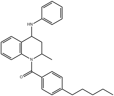 [2-methyl-4-(phenylamino)-3,4-dihydroquinolin-1(2H)-yl](4-pentylphenyl)methanone 구조식 이미지