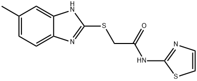 2-[(5-methyl-1H-benzimidazol-2-yl)sulfanyl]-N-(1,3-thiazol-2-yl)acetamide Structure