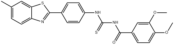 3,4-dimethoxy-N-{[4-(6-methyl-1,3-benzothiazol-2-yl)phenyl]carbamothioyl}benzamide Structure