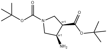 cis-di-tert-butyl 4-aminopyrrolidine-1,3-dicarboxylate 구조식 이미지