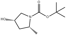 (2R, 4S)-4-Hydroxy-2-methyl-pyrrolidine-1-carboxylic acid tert-butyl ester Structure