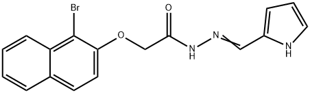 2-[(1-bromonaphthalen-2-yl)oxy]-N'-[(E)-1H-pyrrol-2-ylmethylidene]acetohydrazide Structure