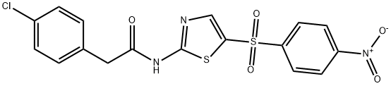 2-(4-chlorophenyl)-N-{5-[(4-nitrophenyl)sulfonyl]-1,3-thiazol-2-yl}acetamide 구조식 이미지