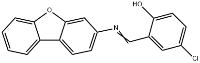 (E)-4-chloro-2-((dibenzo[b,d]furan-3-ylimino)methyl)phenol Structure