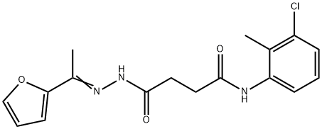 N-(3-chloro-2-methylphenyl)-4-{(2E)-2-[1-(furan-2-yl)ethylidene]hydrazinyl}-4-oxobutanamide Structure