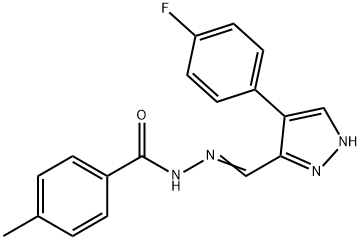 (E)-N'-((4-(4-fluorophenyl)-1H-pyrazol-3-yl)methylene)-4-methylbenzohydrazide Structure