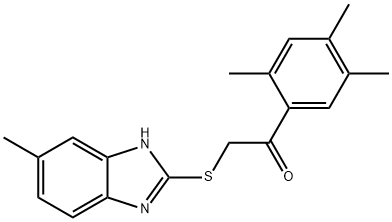 2-[(5-methyl-1H-benzimidazol-2-yl)sulfanyl]-1-(2,4,5-trimethylphenyl)ethanone Structure