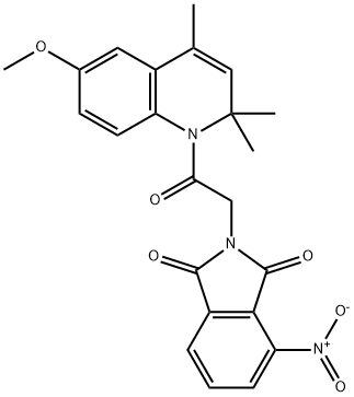 2-[2-(6-methoxy-2,2,4-trimethylquinolin-1(2H)-yl)-2-oxoethyl]-4-nitro-1H-isoindole-1,3(2H)-dione Structure