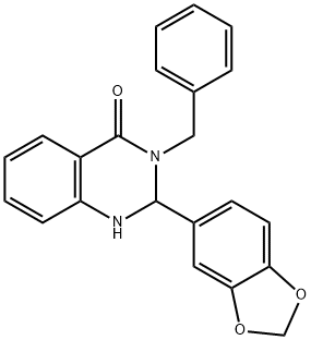 2-(1,3-benzodioxol-5-yl)-3-benzyl-2,3-dihydroquinazolin-4(1H)-one 구조식 이미지