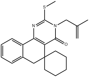 3-(2-methylprop-2-en-1-yl)-2-(methylsulfanyl)-3H-spiro[benzo[h]quinazoline-5,1'-cyclohexan]-4(6H)-one Structure