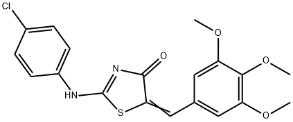 (2E,5Z)-2-[(4-chlorophenyl)imino]-5-(3,4,5-trimethoxybenzylidene)-1,3-thiazolidin-4-one Structure