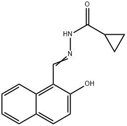 (E)-N'-((2-hydroxynaphthalen-1-yl)methylene)cyclopropanecarbohydrazide 구조식 이미지