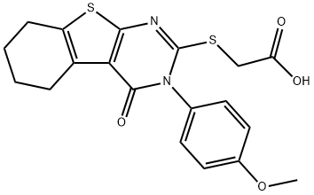 2-((3-(4-methoxyphenyl)-4-oxo-3,4,5,6,7,8-hexahydrobenzo[4,5]thieno[2,3-d]pyrimidin-2-yl)thio)acetic acid 구조식 이미지