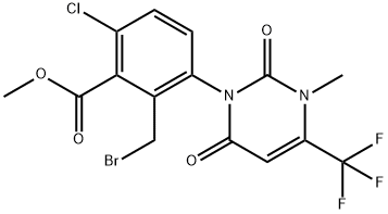 Methyl 2-(bromomethyl)-6-chloro-3-(3-methyl-2,6-dioxo-4-(trifluoromethyl)-2,3-dihydropyrimidin-1(6H)-yl)benzoate Structure