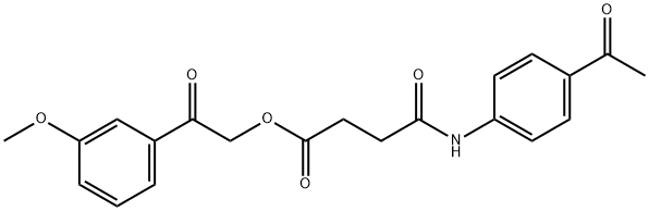 2-(3-methoxyphenyl)-2-oxoethyl 4-[(4-acetylphenyl)amino]-4-oxobutanoate 구조식 이미지