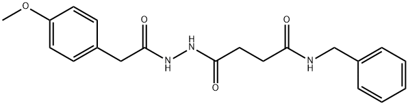 N-benzyl-4-{2-[(4-methoxyphenyl)acetyl]hydrazinyl}-4-oxobutanamide Structure