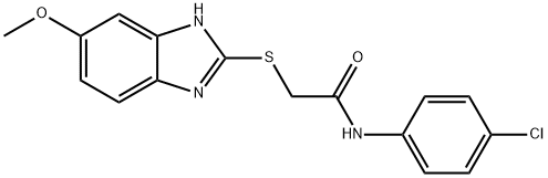 N-(4-chlorophenyl)-2-[(5-methoxy-1H-benzimidazol-2-yl)sulfanyl]acetamide 구조식 이미지