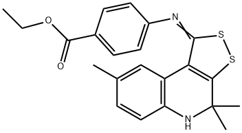 ethyl 4-{[(1Z)-4,4,8-trimethyl-4,5-dihydro-1H-[1,2]dithiolo[3,4-c]quinolin-1-ylidene]amino}benzoate 구조식 이미지