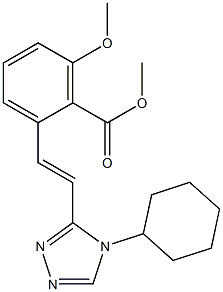 2-[2-(4-Cyclohexyl-4H-[1,2,4]triazol-3-yl)-vinyl]-6-methoxy-benzoic acid methyl ester 구조식 이미지