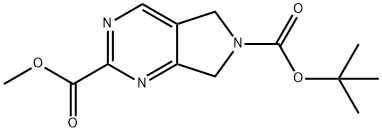 6-tert-Butyl 2-methyl 5,7-dihydro-6H-pyrrolo[3,4-d]pyrimidine-2,6-dicarboxylate 구조식 이미지