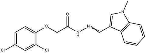 2-(2,4-dichlorophenoxy)-N'-[(E)-(1-methyl-1H-indol-3-yl)methylidene]acetohydrazide Structure