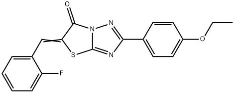 (5E)-2-(4-ethoxyphenyl)-5-(2-fluorobenzylidene)[1,3]thiazolo[3,2-b][1,2,4]triazol-6(5H)-one 구조식 이미지