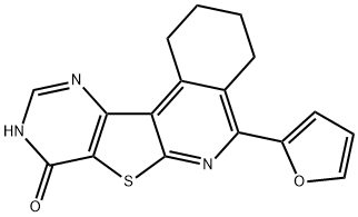 5-(furan-2-yl)-1,2,3,4-tetrahydropyrimido[4',5':4,5]thieno[2,3-c]isoquinolin-8(9H)-one 구조식 이미지