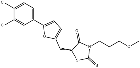 (5E)-5-{[5-(3,4-dichlorophenyl)furan-2-yl]methylidene}-3-(3-methoxypropyl)-2-thioxo-1,3-thiazolidin-4-one 구조식 이미지