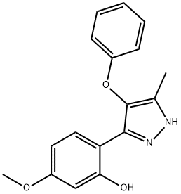 5-methoxy-2-(5-methyl-4-phenoxy-1H-pyrazol-3-yl)Phenol Structure