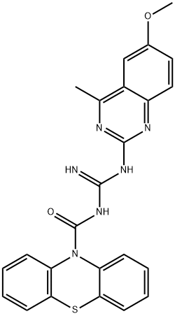 N-{(E)-amino[(6-methoxy-4-methylquinazolin-2-yl)amino]methylidene}-10H-phenothiazine-10-carboxamide Structure