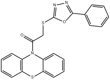 1-(10H-phenothiazin-10-yl)-2-[(5-phenyl-1,3,4-oxadiazol-2-yl)sulfanyl]ethanone Structure