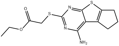 ethyl [(4-amino-6,7-dihydro-5H-cyclopenta[4,5]thieno[2,3-d]pyrimidin-2-yl)sulfanyl]acetate Structure