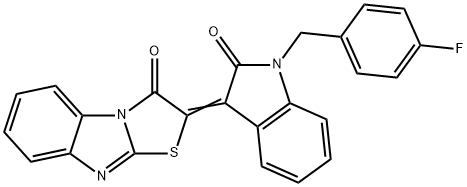 (2E)-2-[1-(4-fluorobenzyl)-2-oxo-1,2-dihydro-3H-indol-3-ylidene][1,3]thiazolo[3,2-a]benzimidazol-3(2H)-one Structure