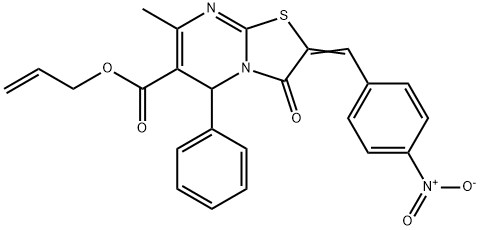 allyl 2-{4-nitrobenzylidene}-7-methyl-3-oxo-5-phenyl-2,3-dihydro-5H-[1,3]thiazolo[3,2-a]pyrimidine-6-carboxylate 구조식 이미지