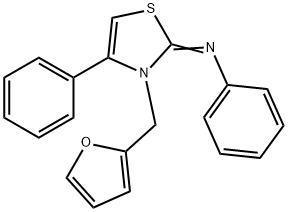 N-(3-(2-furylmethyl)-4-phenyl-1,3-thiazol-2(3H)-ylidene)-N-phenylamine 구조식 이미지