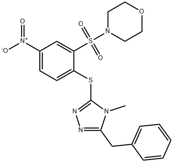 4-({2-[(5-benzyl-4-methyl-4H-1,2,4-triazol-3-yl)sulfanyl]-5-nitrophenyl}sulfonyl)morpholine Structure