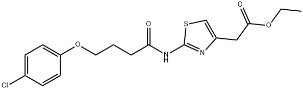 ethyl (2-{[4-(4-chlorophenoxy)butanoyl]amino}-1,3-thiazol-4-yl)acetate Structure