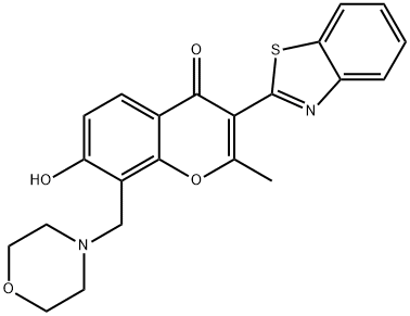 3-(benzo[d]thiazol-2-yl)-7-hydroxy-2-methyl-8-(morpholinomethyl)-4H-chromen-4-one Structure